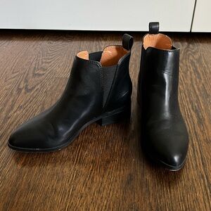 JCrew black booties, slightly pointed toe. Size 6